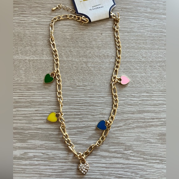 Accessories - Gold Chain Necklace with Heart Charms
